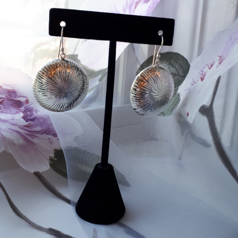 Vintage Sterling Silver Circle Earrings